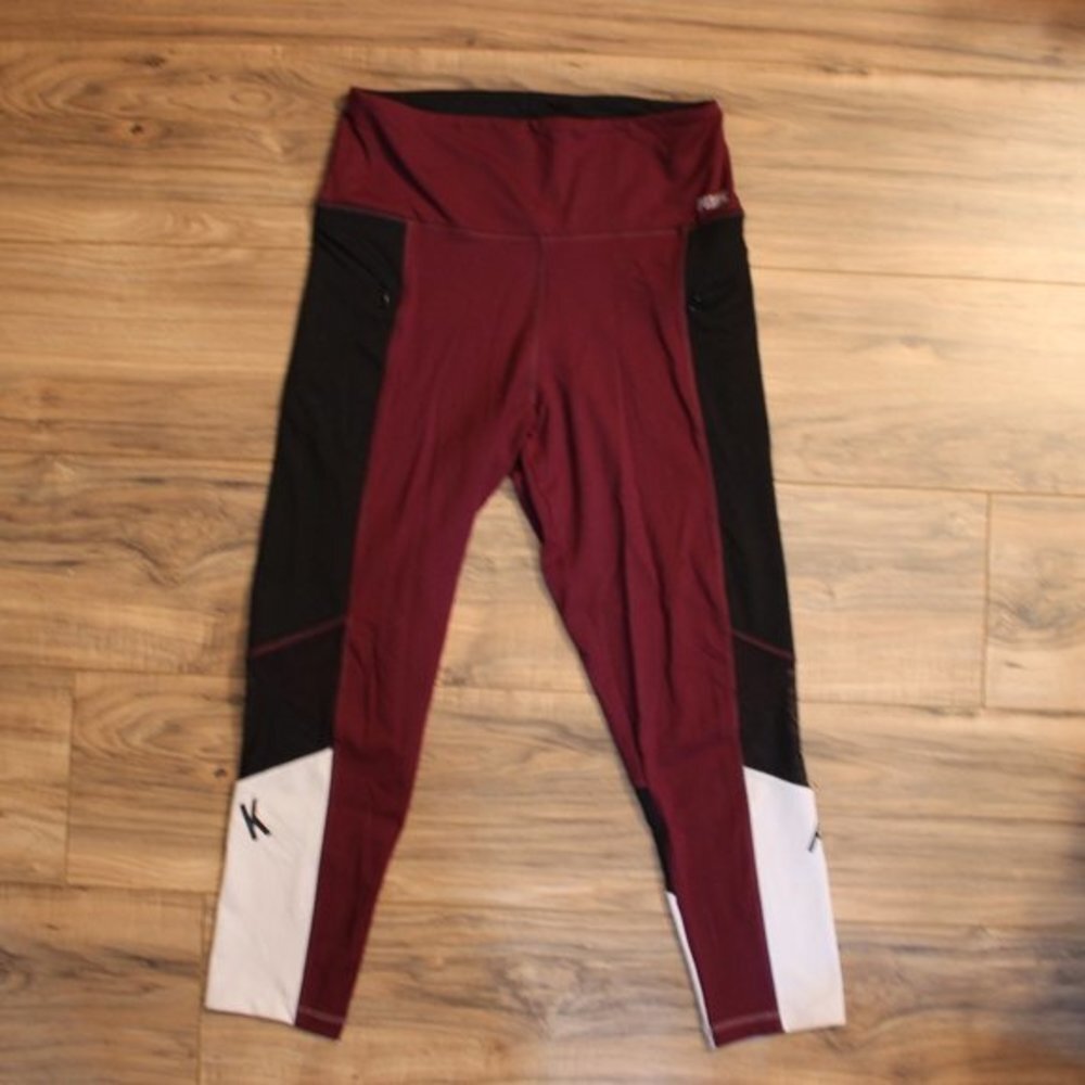 Victoria's Secret PINK High Waisted Maroon Activewear Leggings - Picture 2 of 7